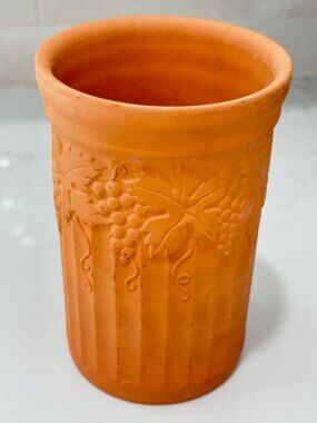 Vtg 70s 80s Scheurich W Germany Terracotta Wine Cooler 870-20 Grapes Vase Crock
